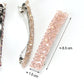 Girls crystal elastic hair clip set, light pink rhinestone bar with metal clips