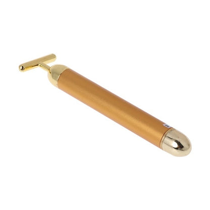 24K gold facial pulse roller massager with T-shaped massage head