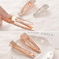 Crystal rhinestone barrette set with faux pearl accents in rose and silver tones