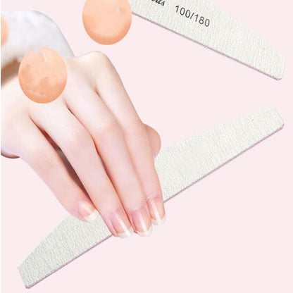Nail file sandpaper strips, 100/180 grit, for manicure shaping and smoothing