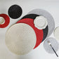2 PCS PP Round Oval Woven Placemat, Diameter 36cm, Diameter 18cm