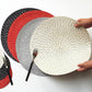 2 PCS PP Round Oval Woven Placemat, Diameter 36cm, Diameter 18cm