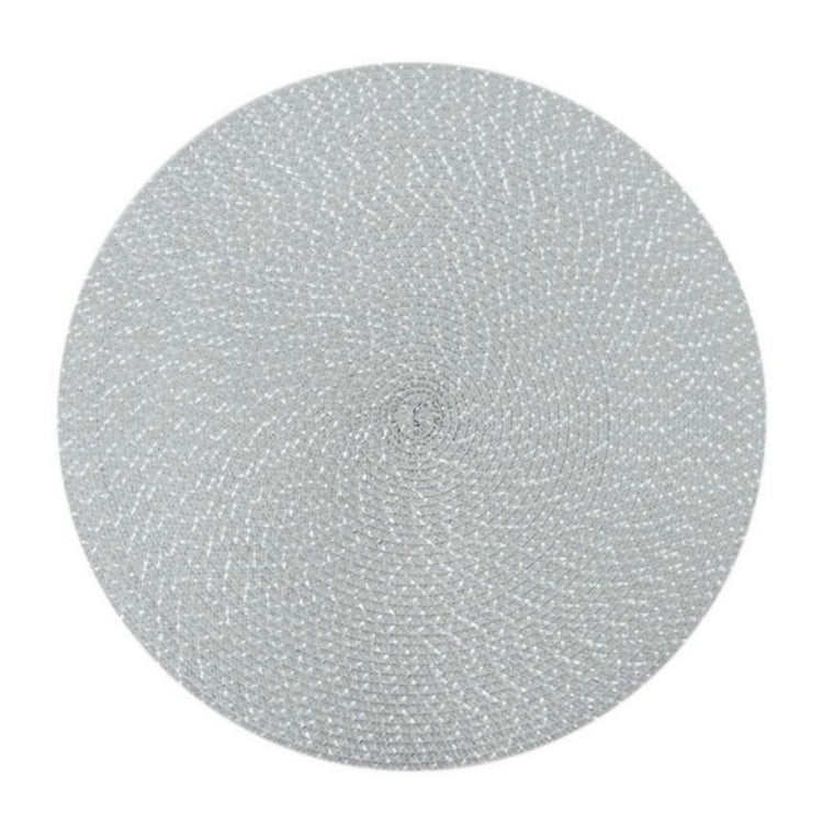 2 PCS PP Round Oval Woven Placemat, Diameter 36cm, Diameter 18cm