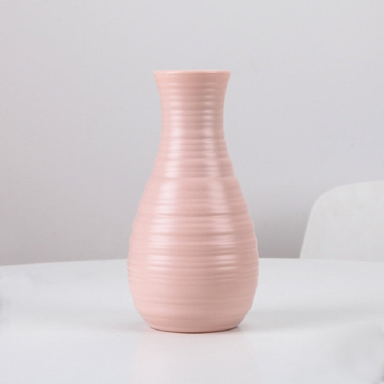 Modern Simple Plastic Flower Vase Creative Desktop Decoration Ornaments, 10.5 x 20 cm