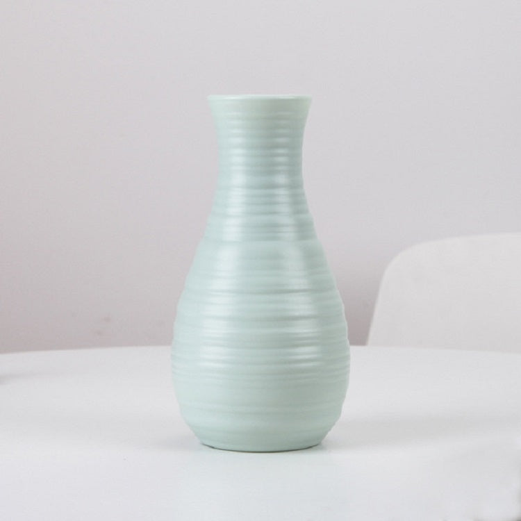 Modern Simple Plastic Flower Vase Creative Desktop Decoration Ornaments, 10.5 x 20 cm