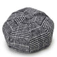 Gray plaid octagonal cap with short brim and round button at top