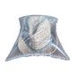 Children's straw panama hat in clear protective bag with blue striped band