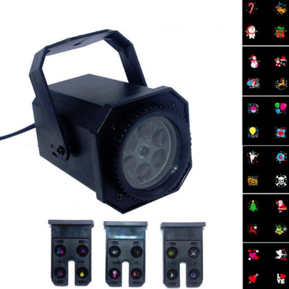 8W LED Stage Lighting Christmas Snowflake Pattern Projection Lamp Effect Laser Light, US Plug, EU Plug