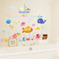 Ocean animal wall stickers with ship, submarine, whale, fish, octopus and sea bubbles