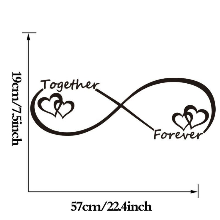 Together Forever infinity wall decal, black, 57 x 19 cm (22.4 x 7.5 in)