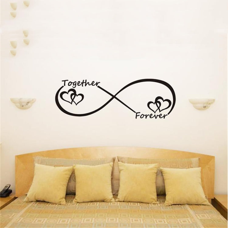 Infinity-style wall decal with Together Forever and heart icons, black for walls