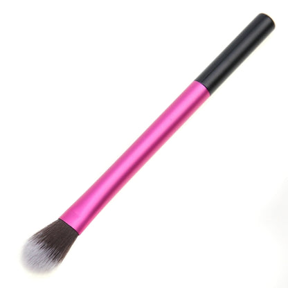 Pink eye makeup brush with black cap and gray bristles for blending eyeshadow