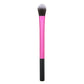 Pink eye makeup brush with black base and tapered cylindrical handle