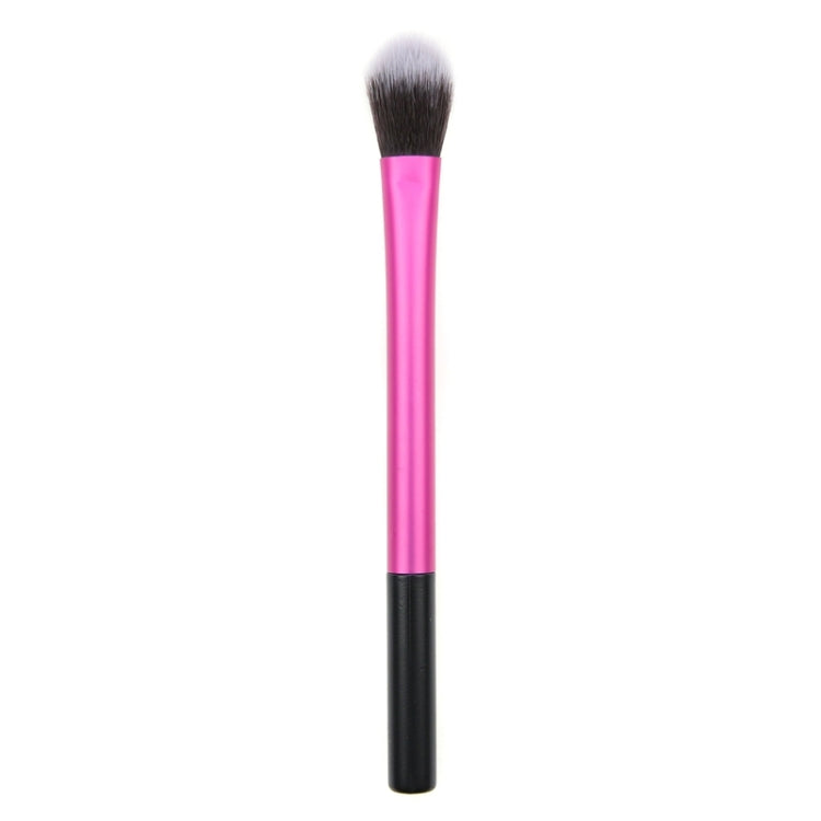 Pink eye makeup brush with black base and tapered cylindrical handle