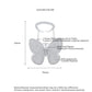Adjustable butterfly ring with pavé crystals and open band, silver-tone finish