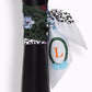 Small letter tarot scarf, dark green and black with floral accents, letter L