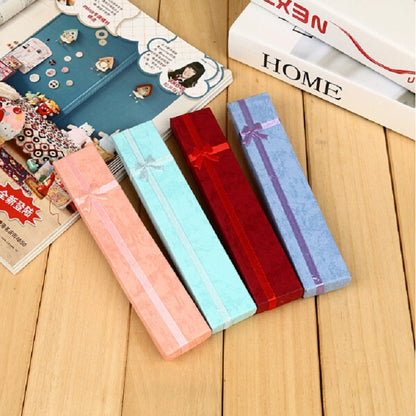 Rectangular necklace gift boxes with bow, assorted pastel and dark colors