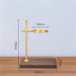 Adjustable coffee filter holder with spade wood base and brass stand with dimensions