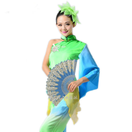 Spain Style Plastic Folding Fan Peacock Lace Fan Ladies Dance Gilding Fan, 23x42cm