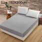 Grey fitted mattress protector cover with smooth top and elasticized corners