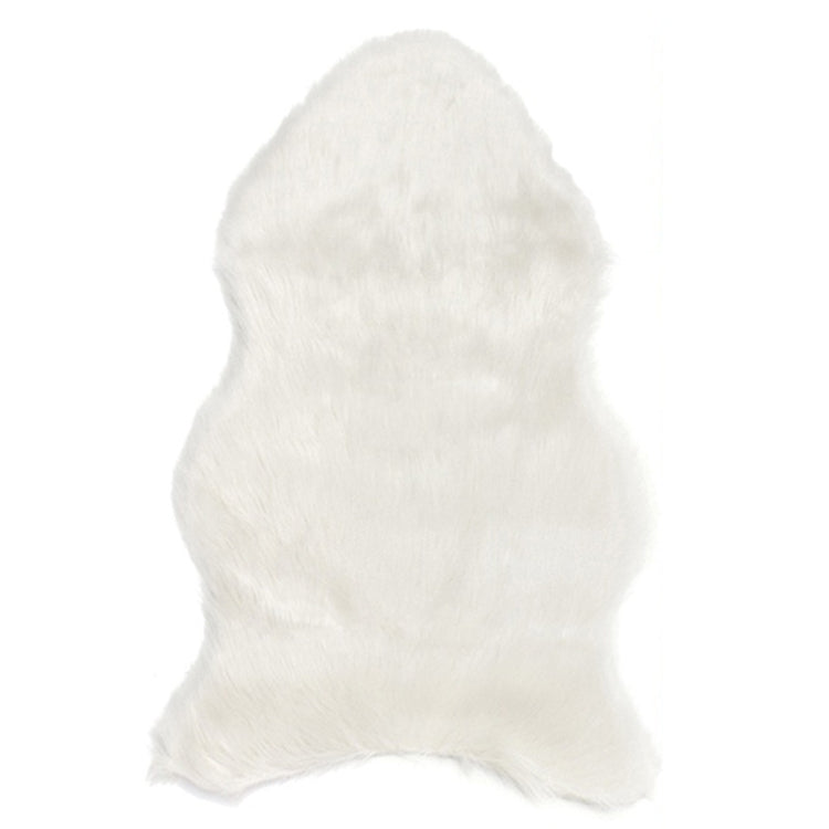 White faux wool sofa cushion mat, sheep-like long shape