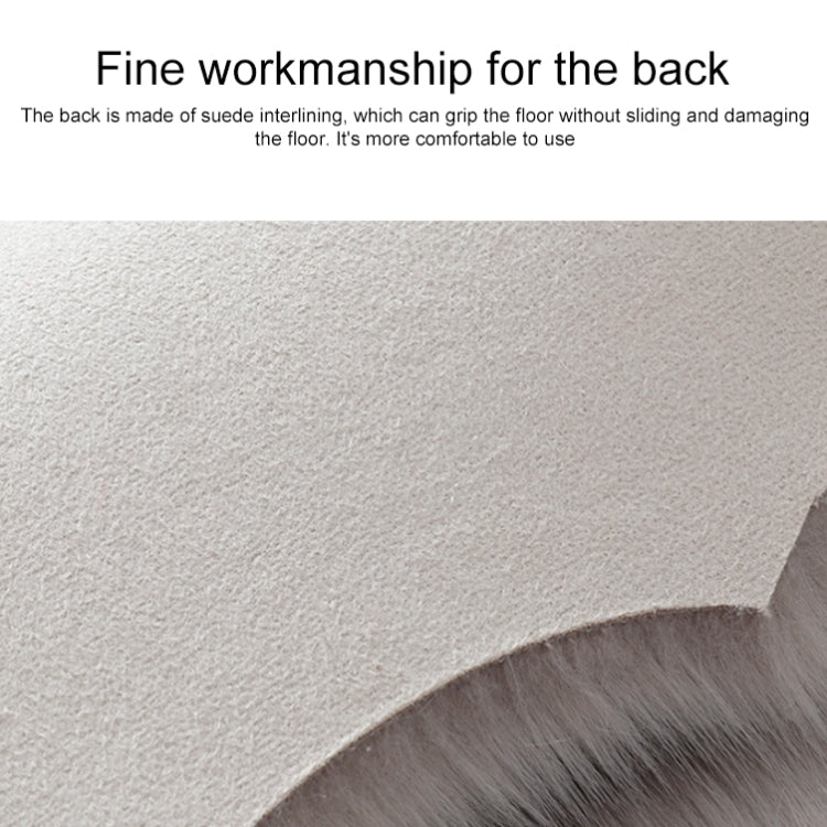 Light gray faux wool cushion mat backing with suede-like texture