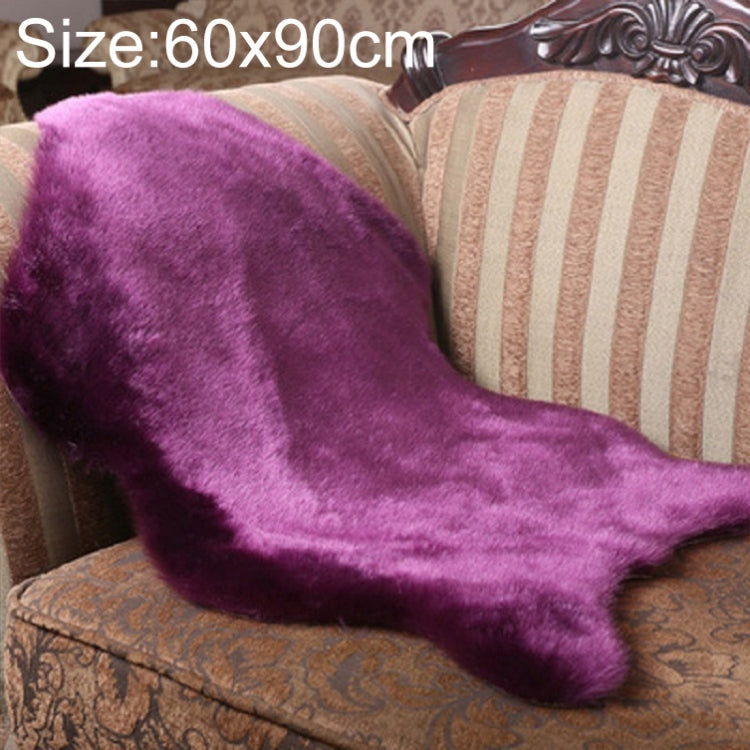 Imitation wool soft sofa cushion mat, purple, fuzzy fold-over runner