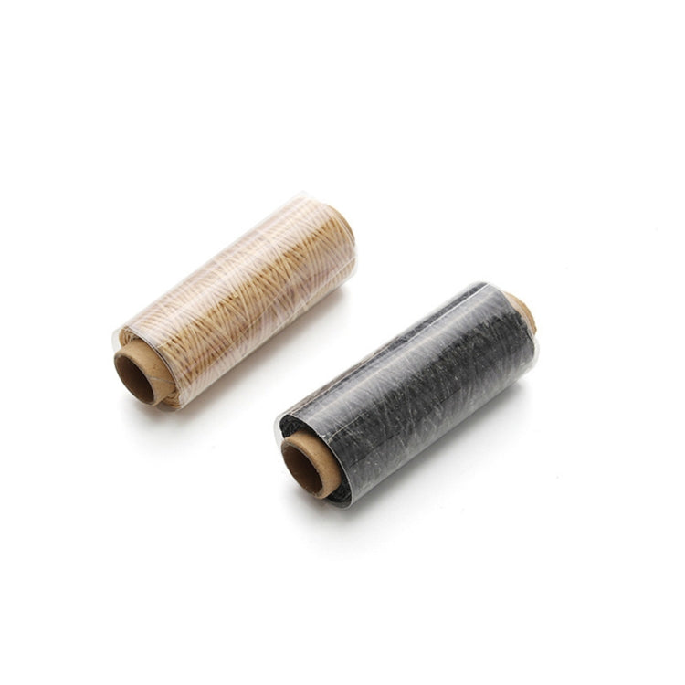 Leather sewing thread spools, tan and dark gray, for craft repairs