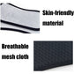 Neck stretcher hammock close-up of black breathable mesh fabric and soft trim