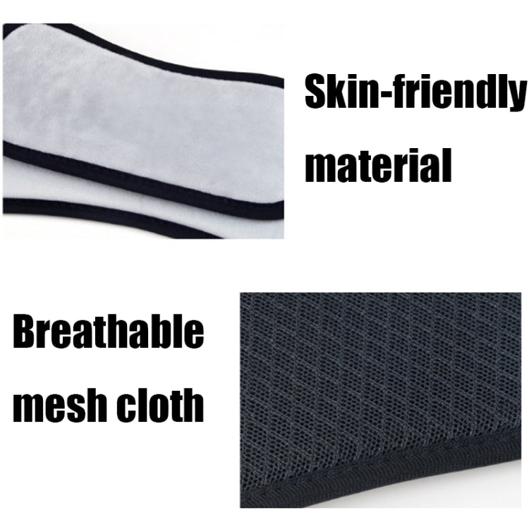 Neck stretcher hammock close-up of black breathable mesh fabric and soft trim