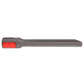 Gray handheld crevice tool with red side button and slim nozzle