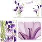 Purple lily wall sticker sheet with flower closeups and butterfly design pieces