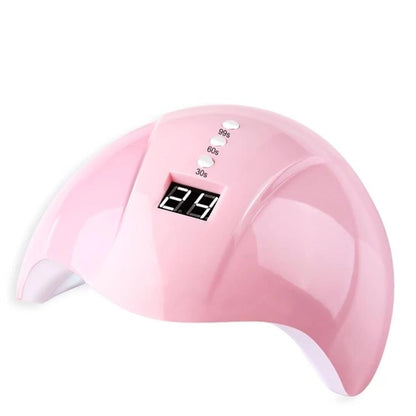 Pink UV LED nail lamp with LCD timer and 30s/60s/99s settings