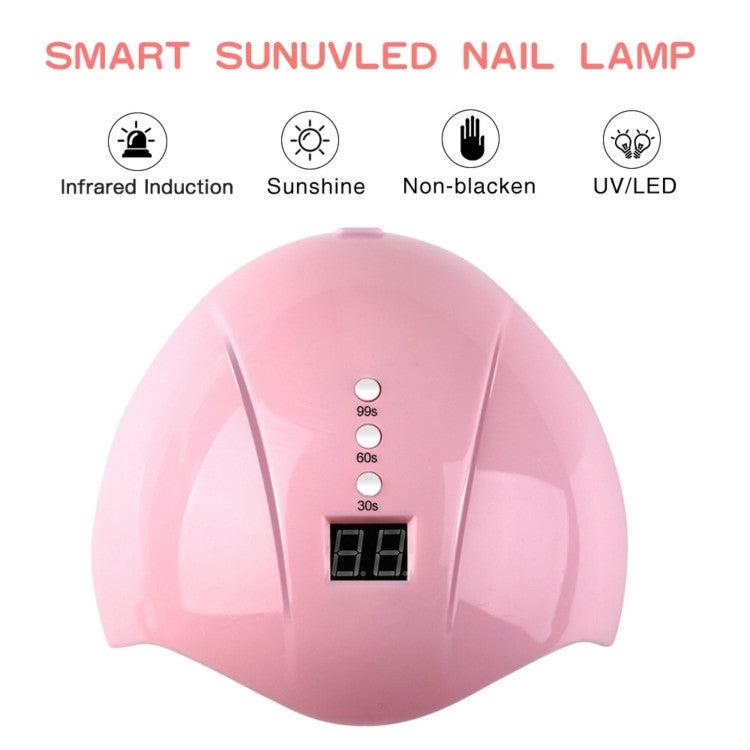 Pink dome-style UV/LED nail lamp with LCD timer panel on top