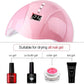 Pink UV LED nail lamp with LCD timer panel and three curing intervals