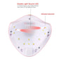 Bottom view of pink UV LED nail lamp with visible LED light array