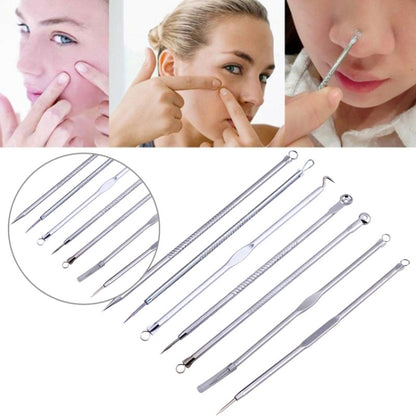 Stainless steel acne needle set with precision tools and loop tips