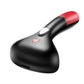 Black handheld garment steamer iron with red top and indicator button