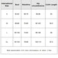 Size chart for hip strap dress: bust, waistline, hip circumference, cloth length