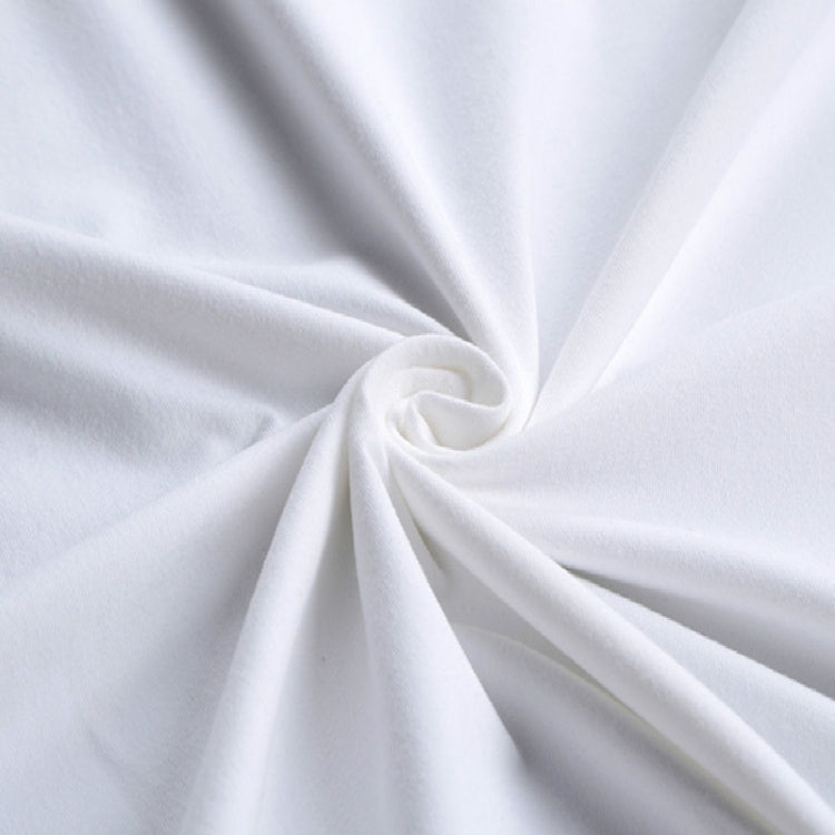 White T-shirt fabric close-up showing soft knit folds