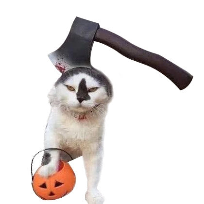 Creative Cat Dog Halloween Funny Tidy Props Headband Hooded Hat, S, M