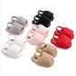 Set of baby soft-sole prewalker sandals in pink, black, red, white, and beige