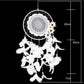 White dream catcher with lace web and feathers, 20cm x 65cm x 7cm