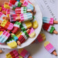 Assorted multicolor ice cream stick resin cabochons with flat back pieces