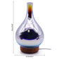 LED aroma humidifier night light, tall clear bulb with wood base, side profile with size mark