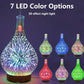 LED 3D color night light aroma humidifier in multicolor options with glowing bulb