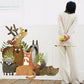 Cartoon woodland animal wall sticker set featuring giraffe, fox, raccoon, and bear