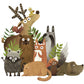 Cartoon woodland animal wall sticker set with multiple characters and leafy plants