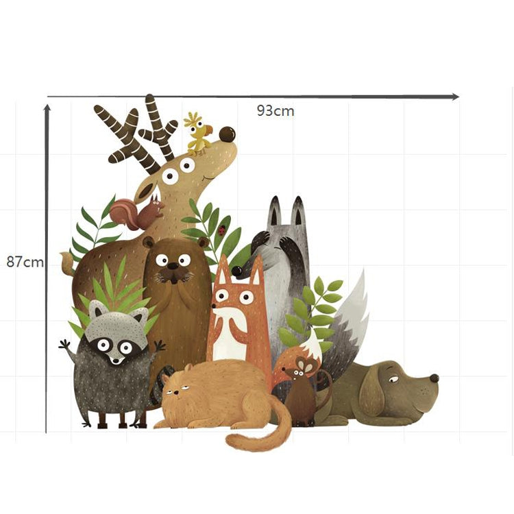 Woodland animal wall sticker set, approx. 93cm x 87cm
