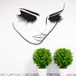 Makeup face wall decal set featuring black lashes and lips motif